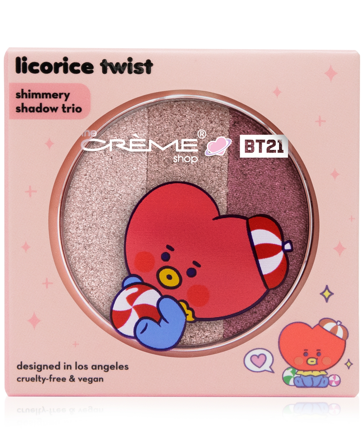 The Creme Shop X Bt21 Baby Tata Licorice Twist Shimmery Shadow Trio