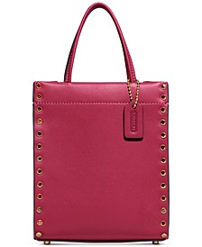 Glovetanned Leather with Crystal Rivets Mini Cashin Tote