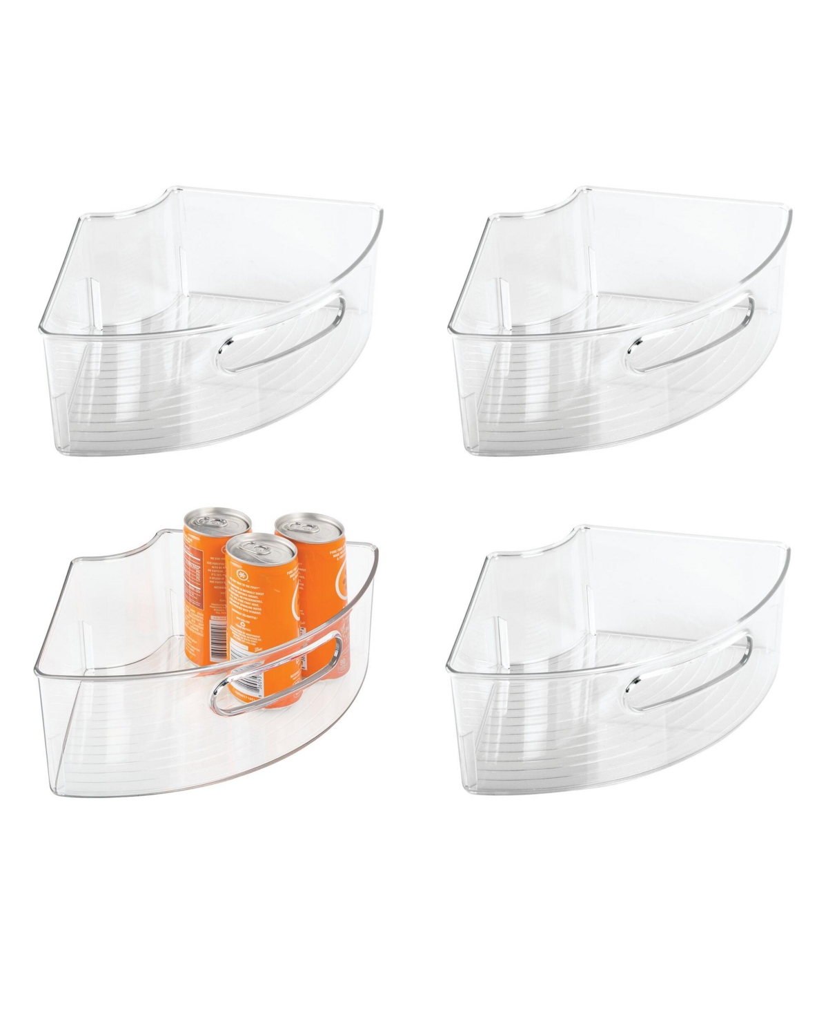 Idesign Plastic Lazy Susan Cabinet Storage Bin, Set Of 4 In No Color