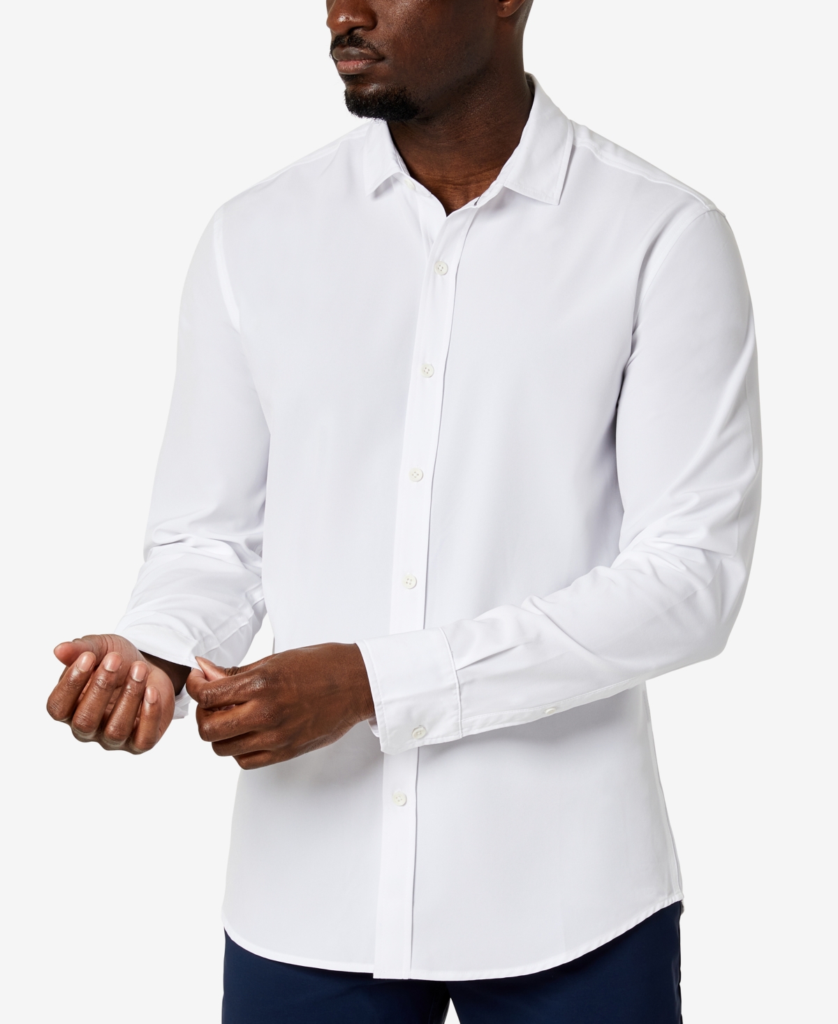 Kenneth Cole Men's Solid Slim Fit Performance Shirt In White