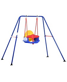 Kids Swing Playset w/ Baby Seat and Safety Harness for Playground
