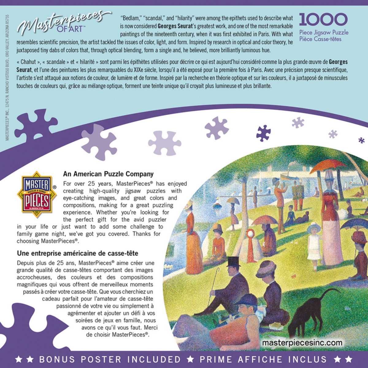 Masterpieces 1000 Piece Puzzle Sunday on La Grande Jatte for Adults