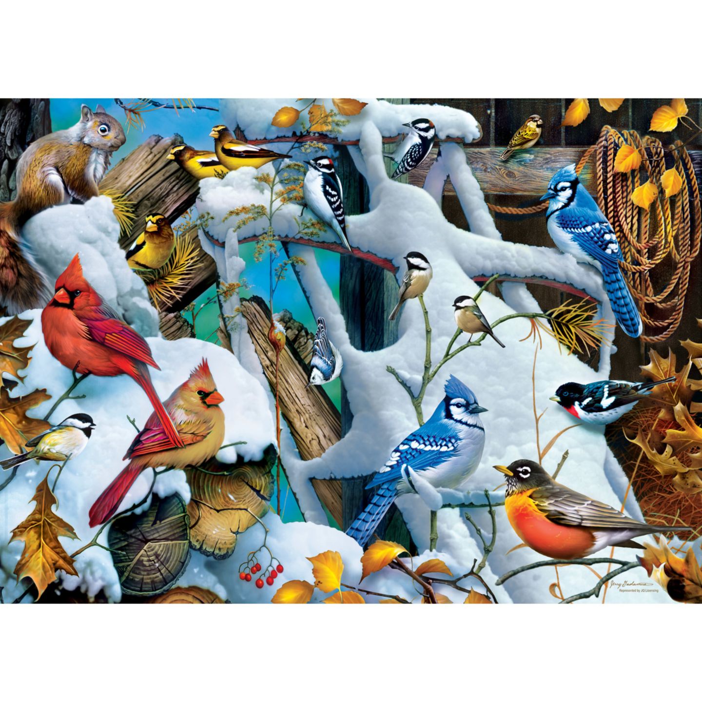Детский пазл MasterPieces Puzzles Audubon Snow Birds 1000 Piece Puzzle, Ages 14+, цвет: Разноцветный — фото 2