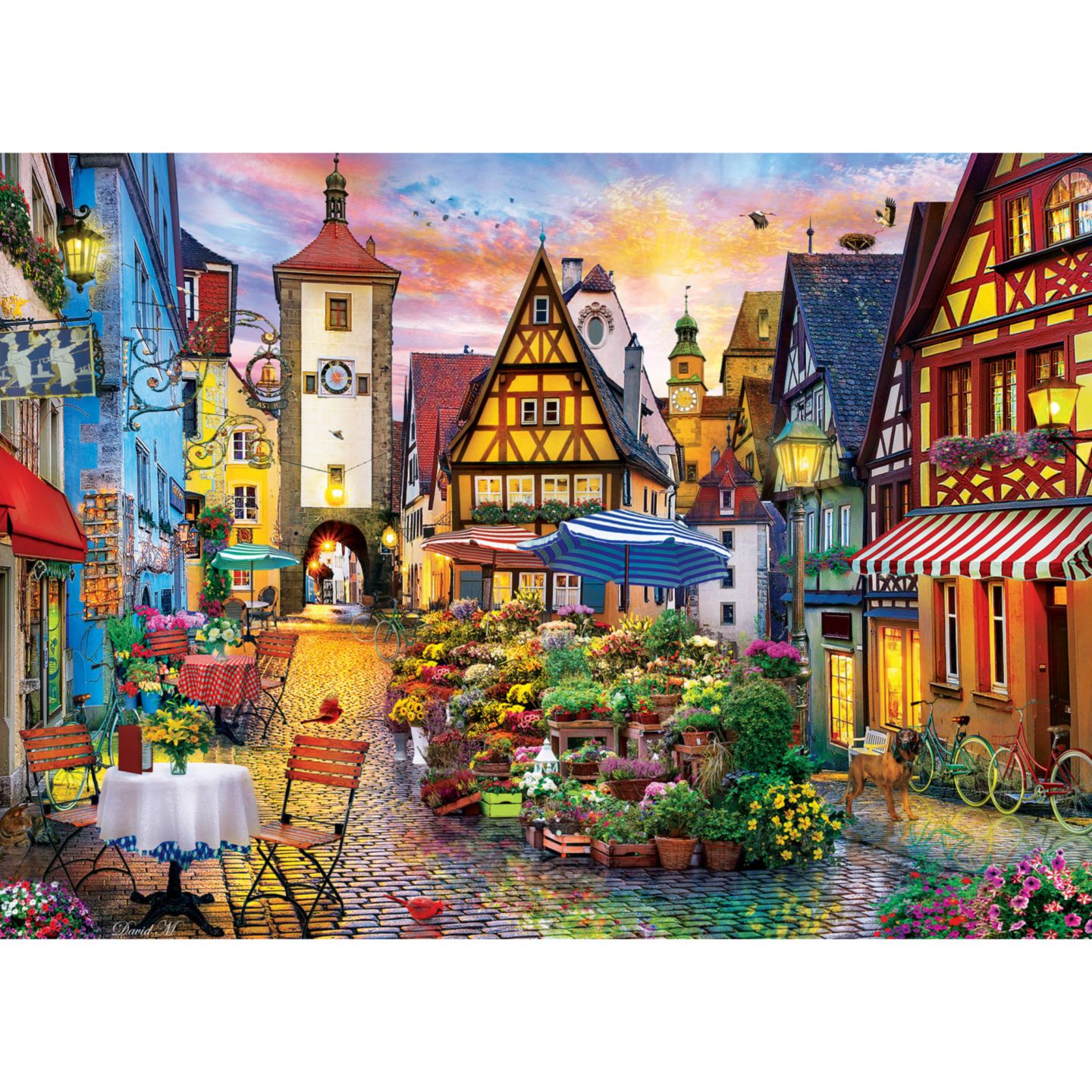 Детский пазл MasterPieces Puzzles Colorscapes Bavarian Flower Market Linen Finish 1000 Piece Puzzle, Ages 14+, цвет: Разноцветный — фото 2
