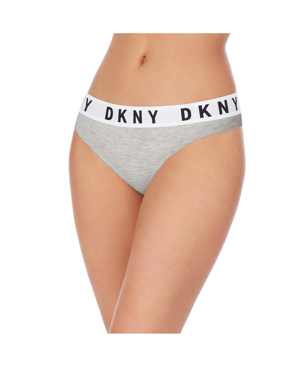 DKNY Women's Litewear Low Rise Thong, Vanilla, Large 