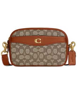 COACH - Signature Textile Jacquard Leather Trim Camera Bag