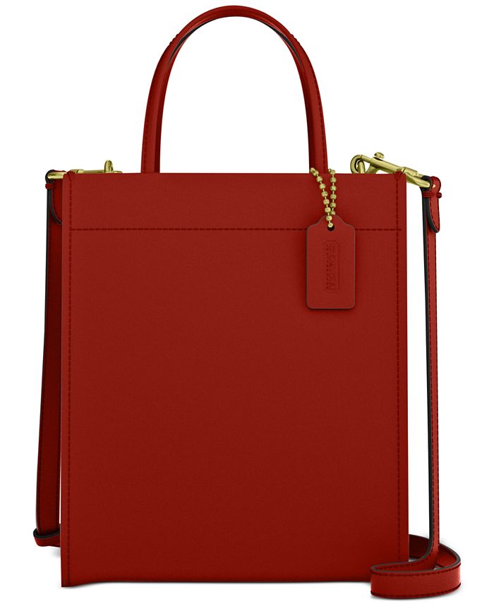 Leather tote Coach Red in Leather - 25560392