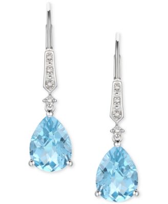 Gemstone (3-3/4 ct. t.w.) and Diamond Accent Birthstone Drop Earrings in Sterling Silver