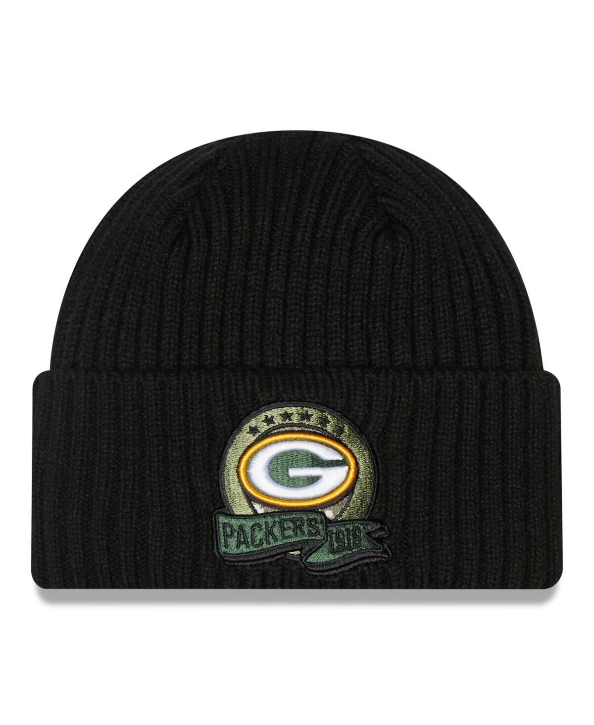 Shop New Era Big Boys  Black Green Bay Packers 2022 Salute To Service Knit Hat