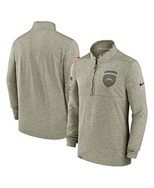 Men's Olive Los Angeles Chargers 2022 Salute to Service Shield Quarter-zip Top