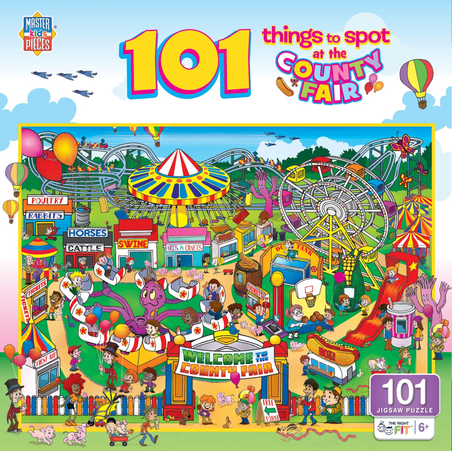 Пазл MasterPieces Puzzles «101 предмет на сельской ярмарке», 101 деталь, от 6 лет, цвет: Разноцветный — фото 1