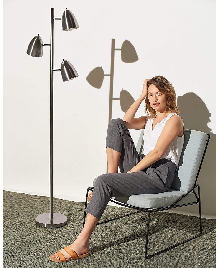 Brightech Jacob LED Tree Floor Lamp with 3 Rotating Adjustable Head ...