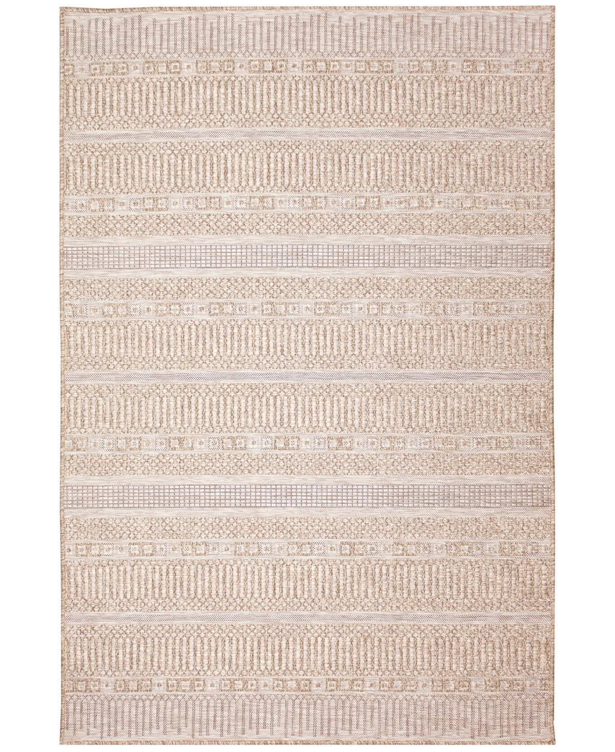 Liora Manne' Orly Stripe 7'10in x 9'10in Outdoor Area Rug - Beige