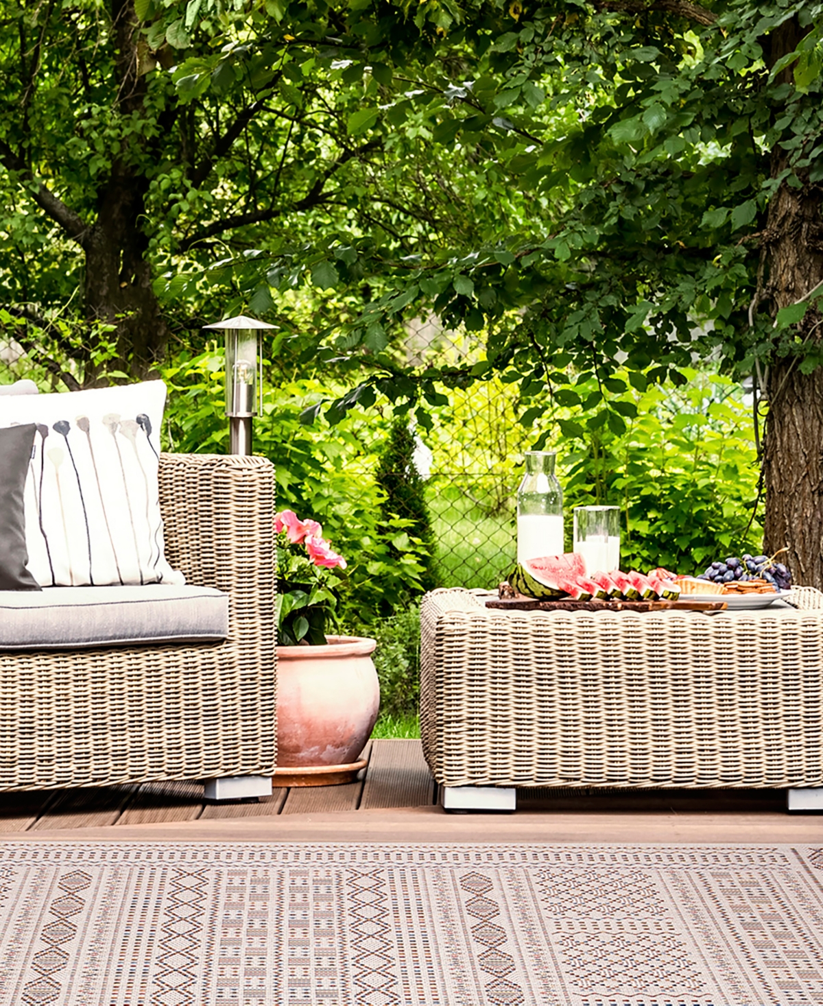 Liora Manne' Panel Stripe 3'3" x 4'11" Outdoor Area Rug