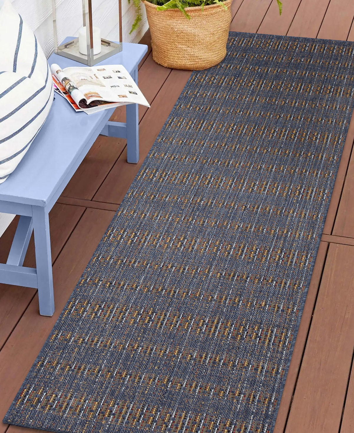 Liora Manne' Mosaic Stripe Runner Outdoor Area Rug