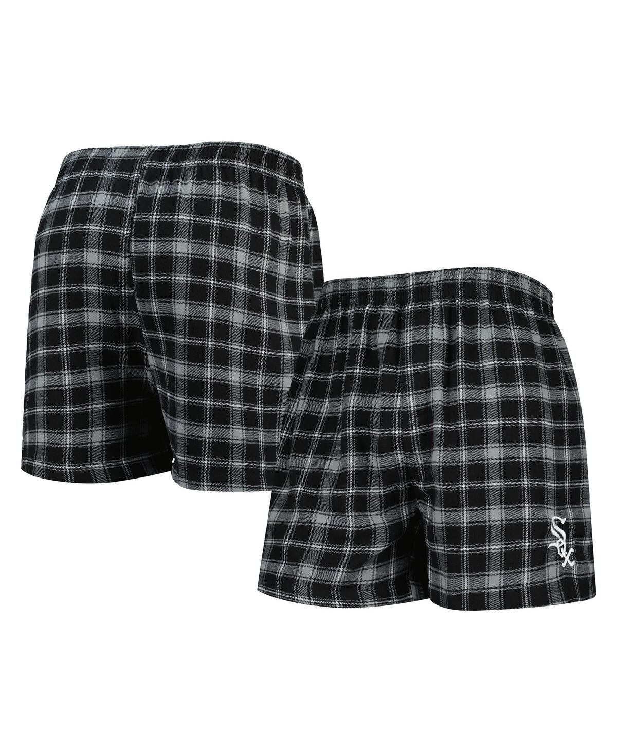 Men's Concepts Sport Black, Gray Chicago White Sox Ledger Flannel Boxers - Black, Gray