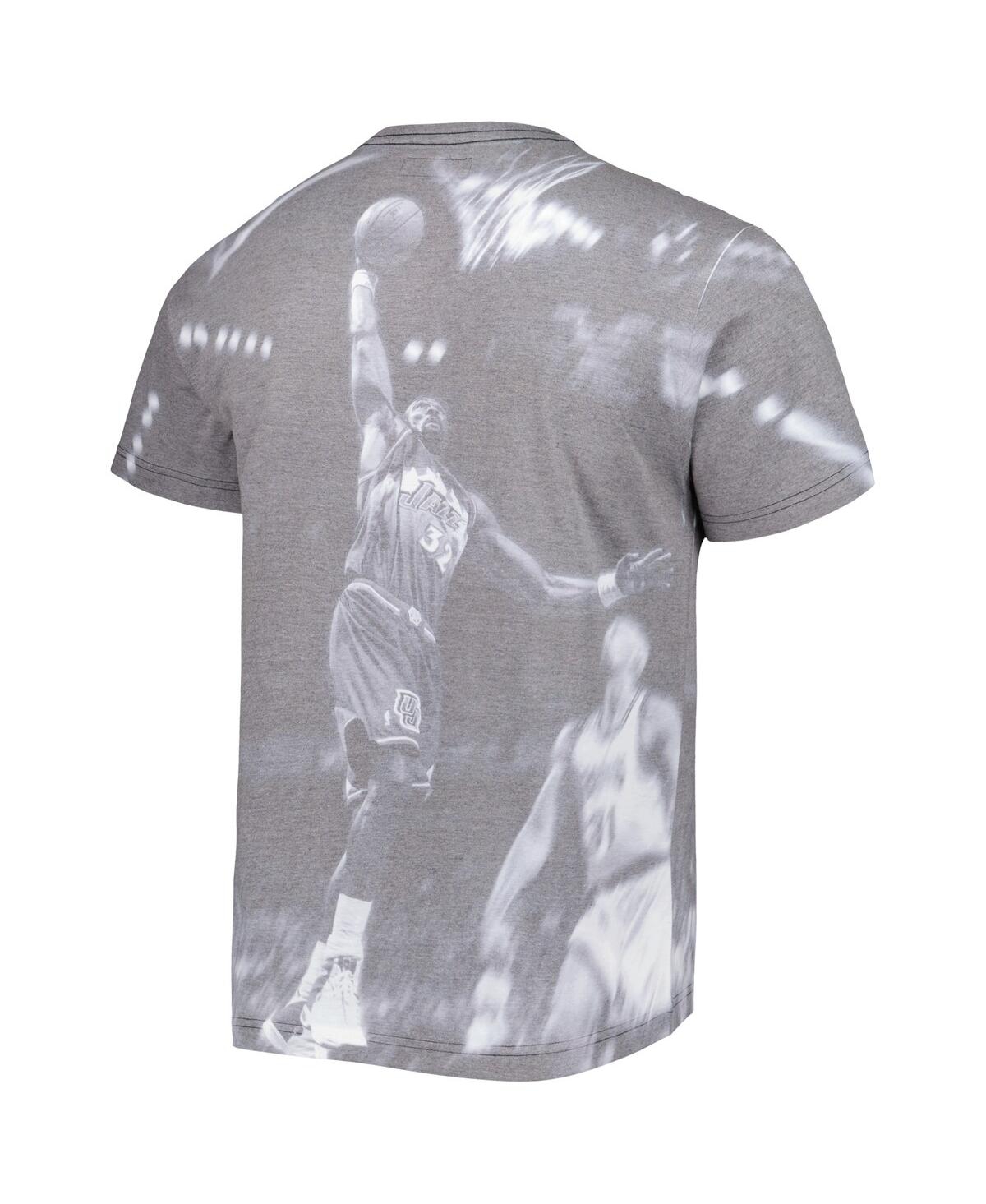Shop Mitchell & Ness Men's  Karl Malone Gray Utah Jazz Above The Rim Sublimated T-shirt