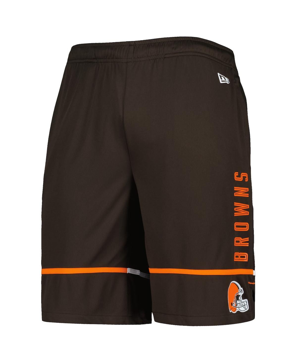 Shop New Era Men's  Brown Cleveland Browns Combine Authentic Rusher Training Shorts