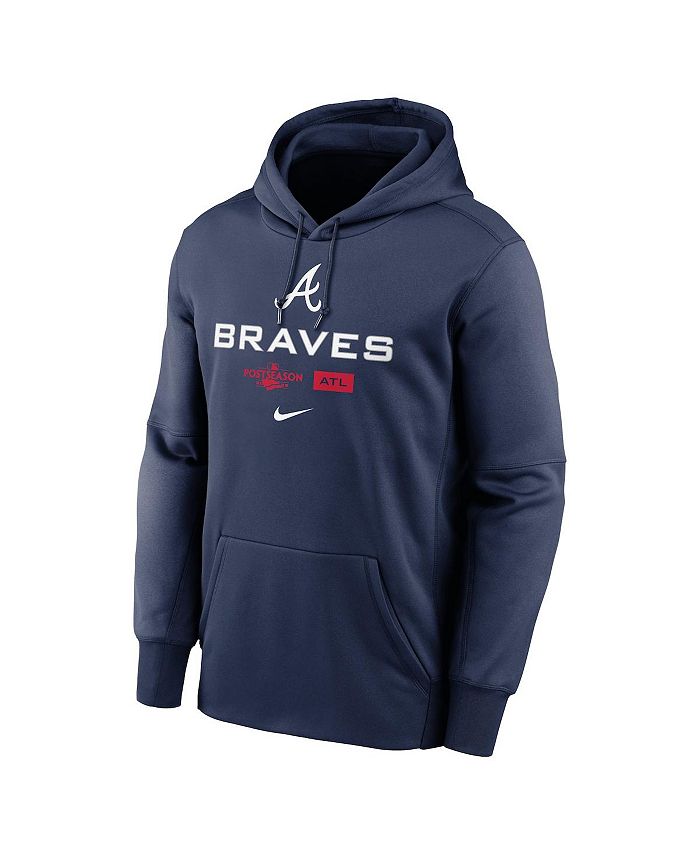 Nike Men's Navy Atlanta Braves 2022 Postseason Authentic Collection Dugout Pullover Hoodie Macy's