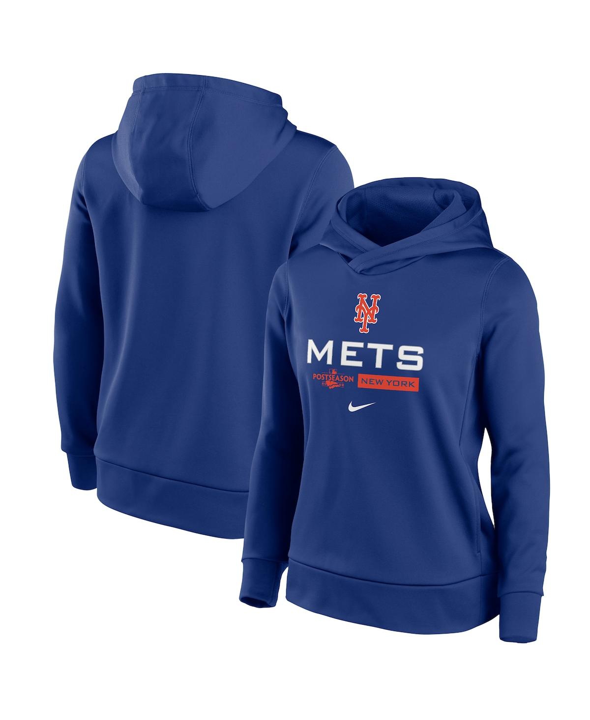 Women's Nike Royal New York Mets 2022 Postseason Authentic Collection Dugout Pullover Hoodie