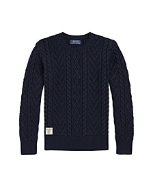 Big Boys Aran-Knit Blended Sweater