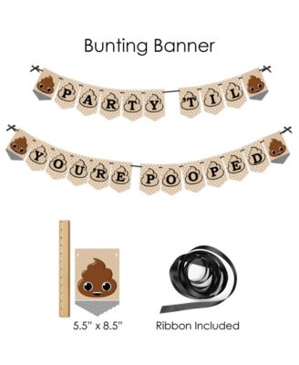 Big Dot of Happiness Party 'Til You're Pooped  - Poop Emoji Party Supplies - Banner Decoration Kit - Fundle Bundle