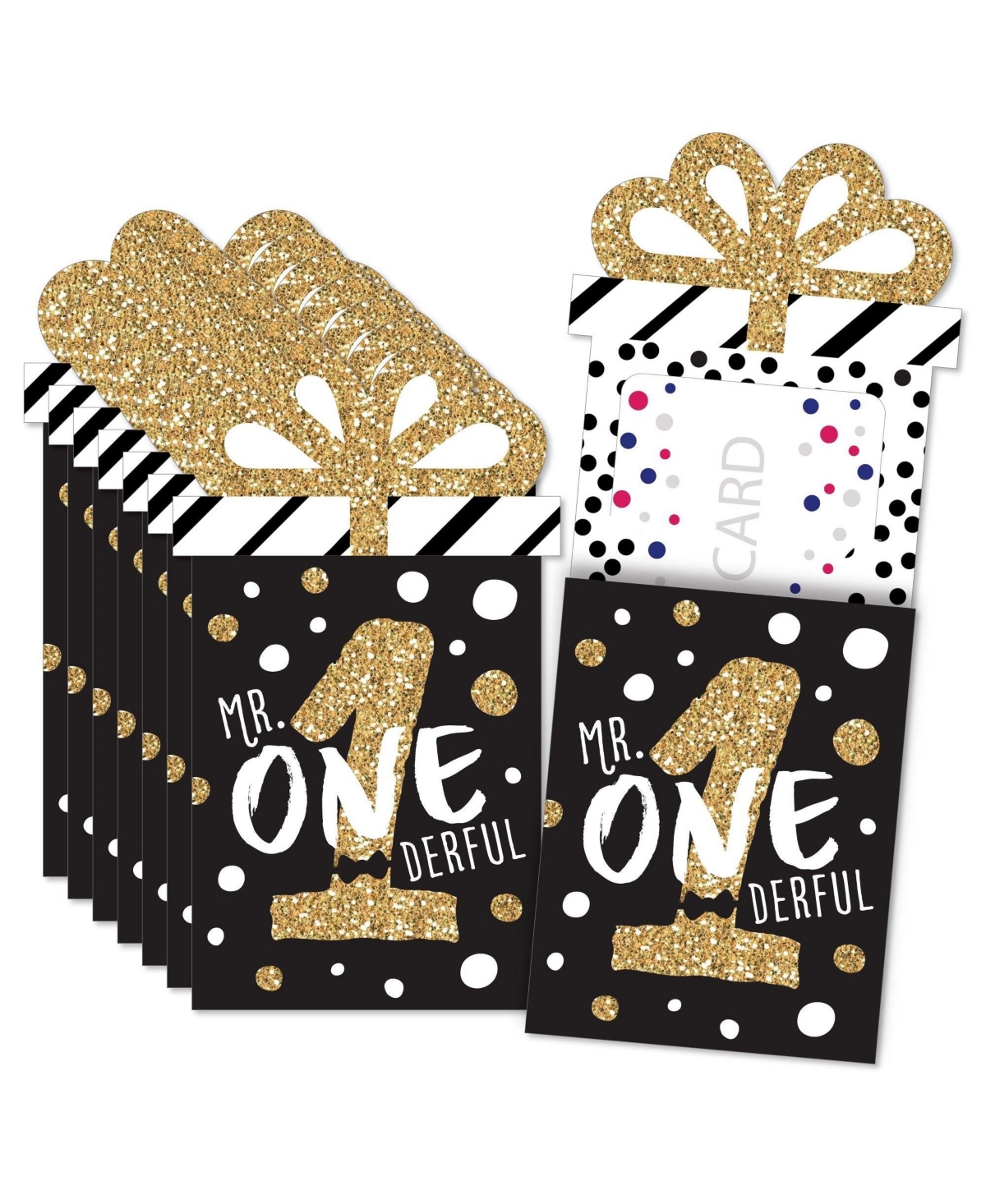 1st Birthday Little Mr. Onederful - Boy Money & Nifty Gifty Card Holders - 8 Ct
