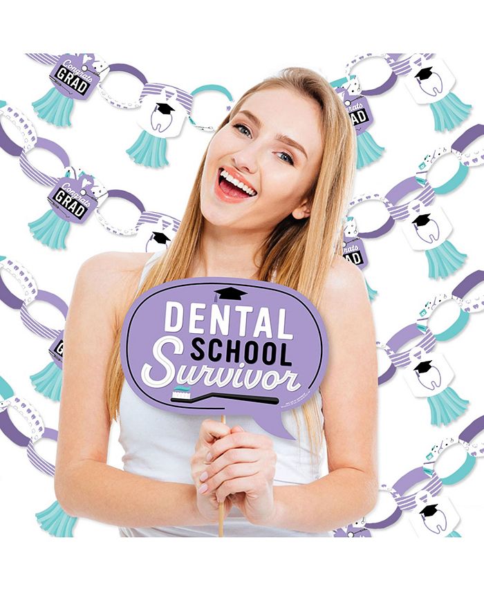 Big Dot of Happiness Dental School Grad Banner and Photo Booth Decorations Dentistry and