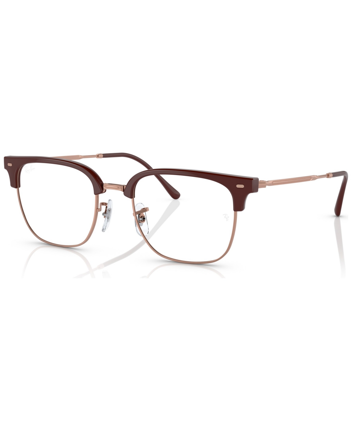 Ray Ban Unisex Square Eyeglasses, Rx721651-o In Bordeaux On Rose Gold-tone