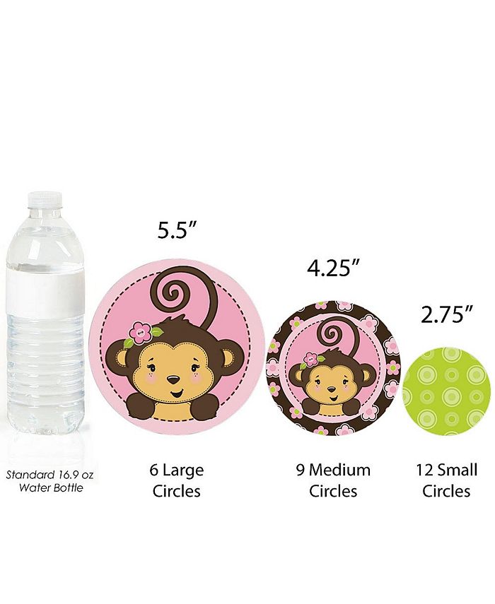 Big Dot of Happiness Pink Monkey Girl - Baby Shower or Birthday Party ...