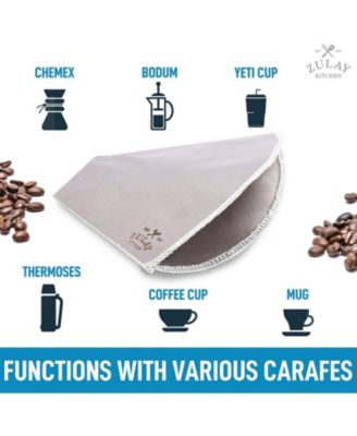 Reusable Pour Over Coffee Filter - Flexible Stainless Steel Mesh Coffee Filter Reusable - Filter #4