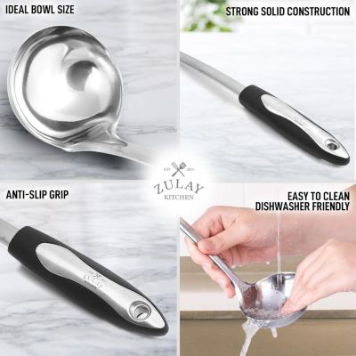12" Soup Ladle Cooking Utensil - Durable Stainless Steel Kitchen Gadget