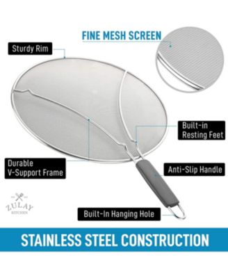Large Splatter Screen for Frying Pan (13") - Stainless Steel Grease Splatter  Guard for Frying Pan