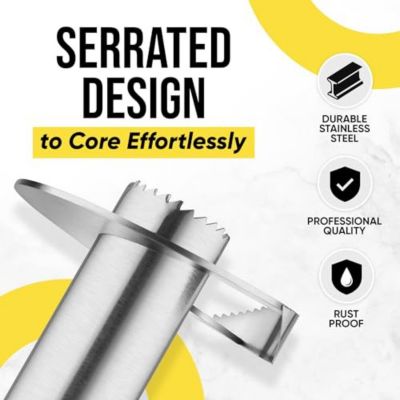 Heavy Duty 2pc Pineapple Corer & Slicer Set – Includes Eye Removal Tool with Reinforced Blade