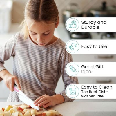 3-Piece Kids Knife Set for Real Cooking & Baking with Serrated Edges