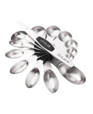 Stainless Steel Measuring Spoon Set - Stackable Magnetic Measuring Spoon Set of 8 with Leveler - Macy's