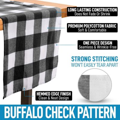 Thick Poly Cotton Buffalo Plaid Table Runners