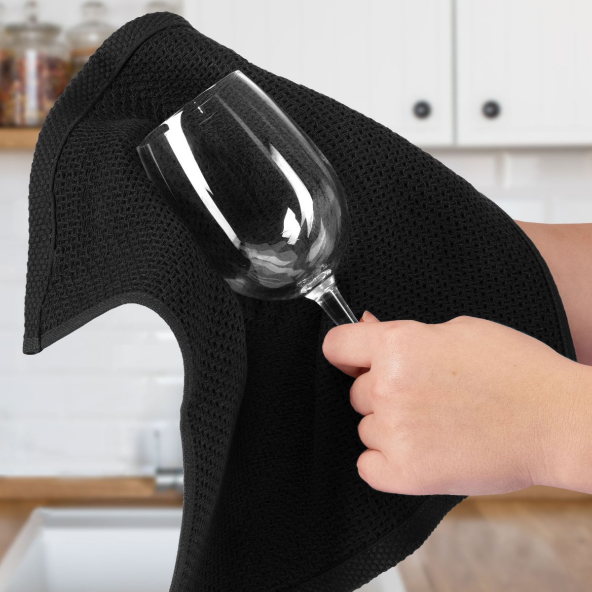 6 Pack Waffle Weave Reusable Cotton Kitchen Towels