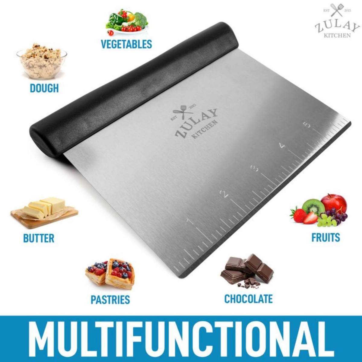 Multi-purpose Bench Scraper and Chopper