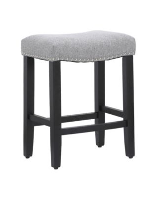 24" Upholstered Saddle Seat Counter Stool (Set of 2)