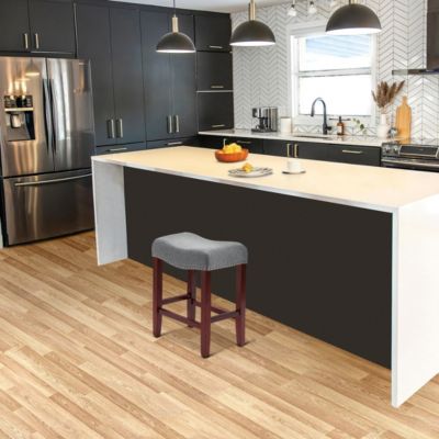 24" Upholstered Saddle Seat Counter Stool