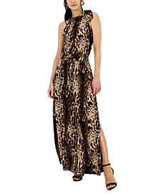 Women&apos;s Printed Tie-Neck A-Line Dress&comma; Created for Macy&apos;s