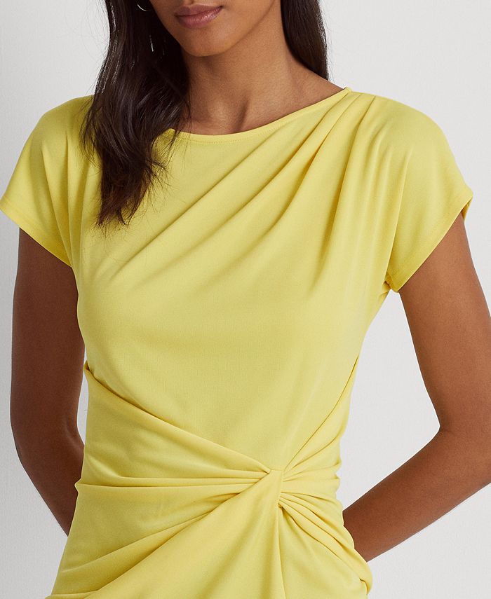 Ralph Lauren Women's Twist Front Jersey Dress Yellow Size 12 main image 0