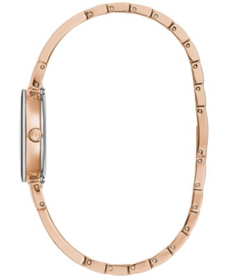 x Marc Anthony Women's Modern Diamond Accent Rose Gold-Tone Stainless Steel Bangle Bracelet Watch 26mm