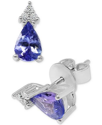 Macy s Tanzanite 1 1 6 ct. t.w. Diamond 1 20 ct. t.w. Stud