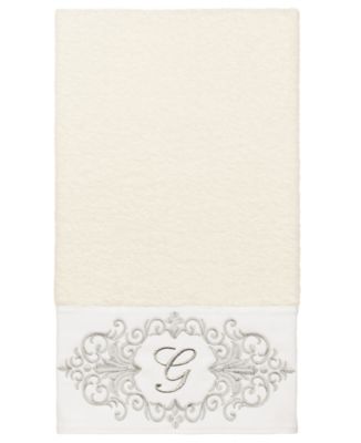 Turkish Cotton Monica Embellished Towel 3 Piece Set - Cream