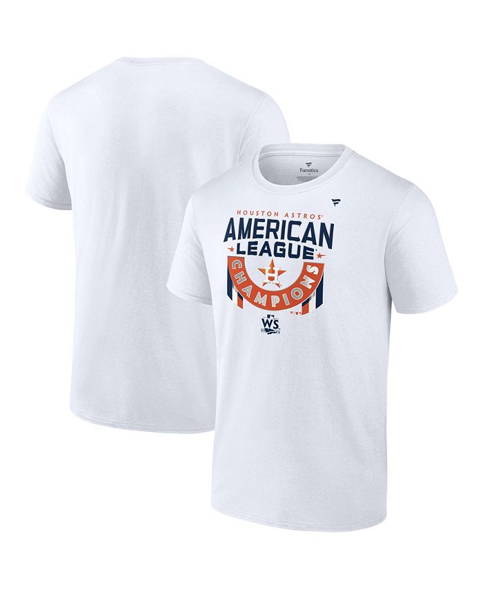 Men's Fanatics Branded White Houston Astros 2022 American League Champions Locker Room Long Sleeve T-Shirt Size: 4XL