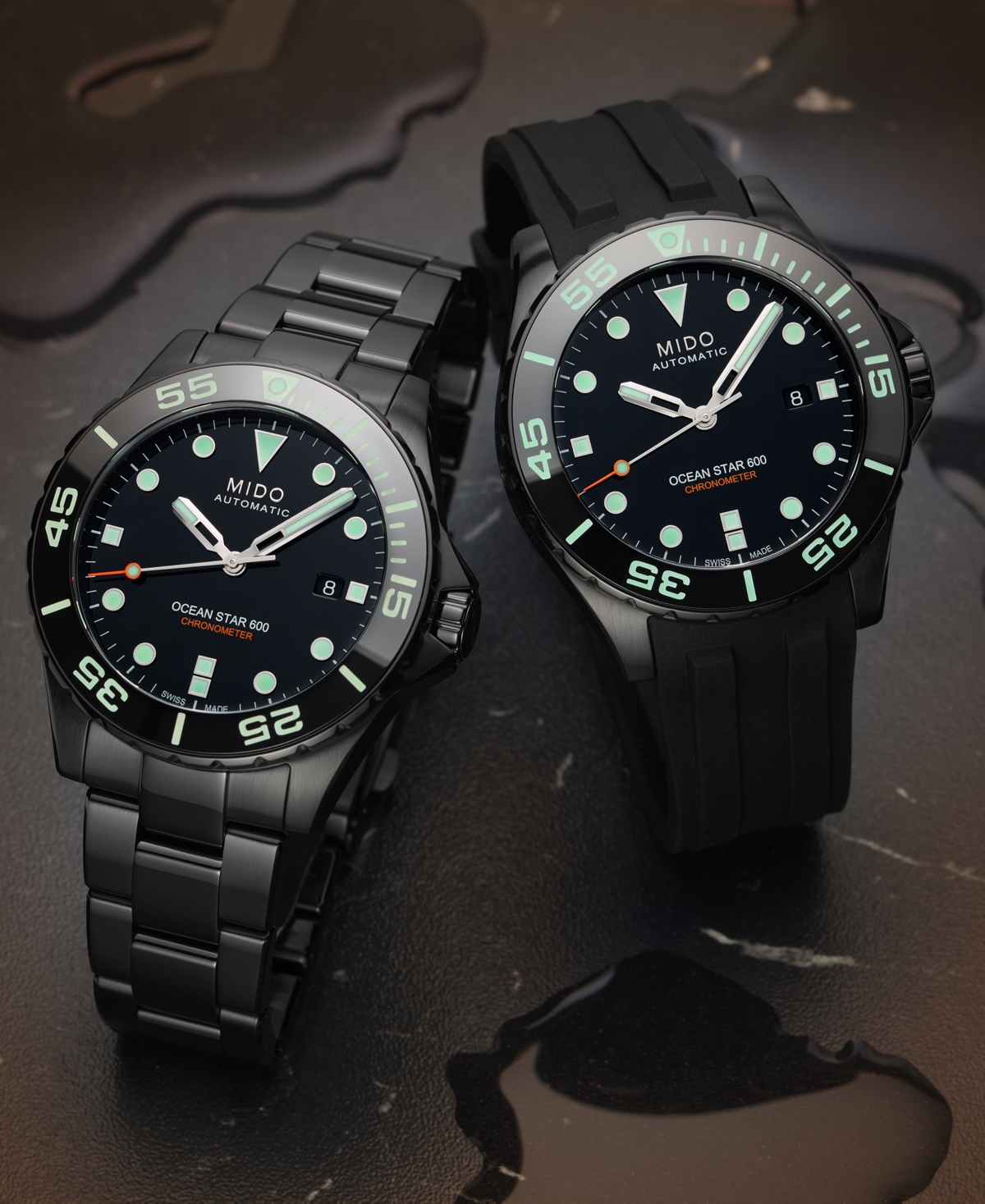 Shop Mido Men's Swiss Automatic Ocean Star 600 Chronometer Black Pvd Stainless Steel Bracelet Watch 44mm