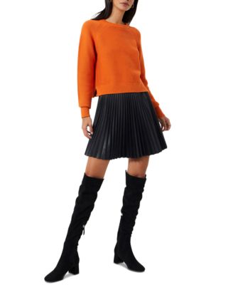 French Connection - Etta Faux Leather Pleated Mini Skirt
