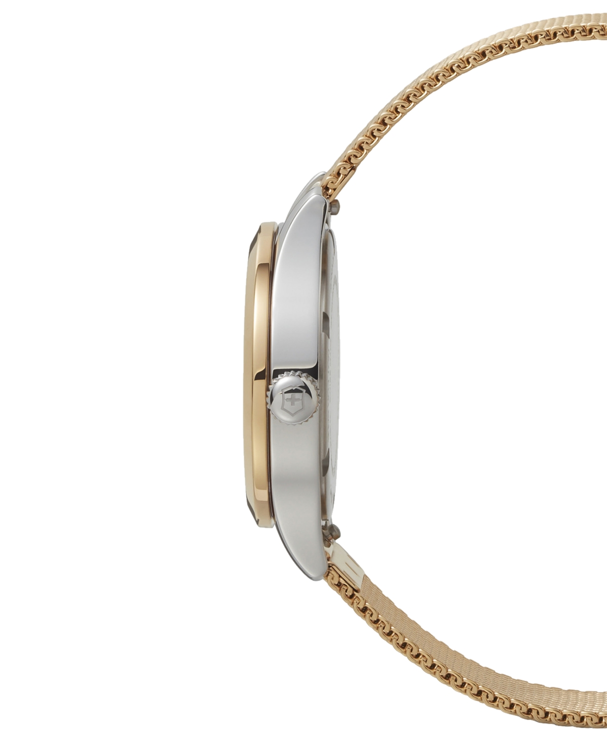 Shop Victorinox Women's Alliance Gold Pvd Stainless Steel Mesh Bracelet Watch 28mm In Mother-of-pearl